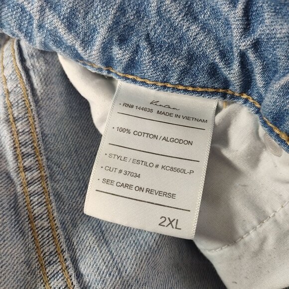 KanCan Womens Destroyed Denim Jean Shorts 2XL High Rise Frayed‎ Hem Y2K Casual - Picture 3 of 11